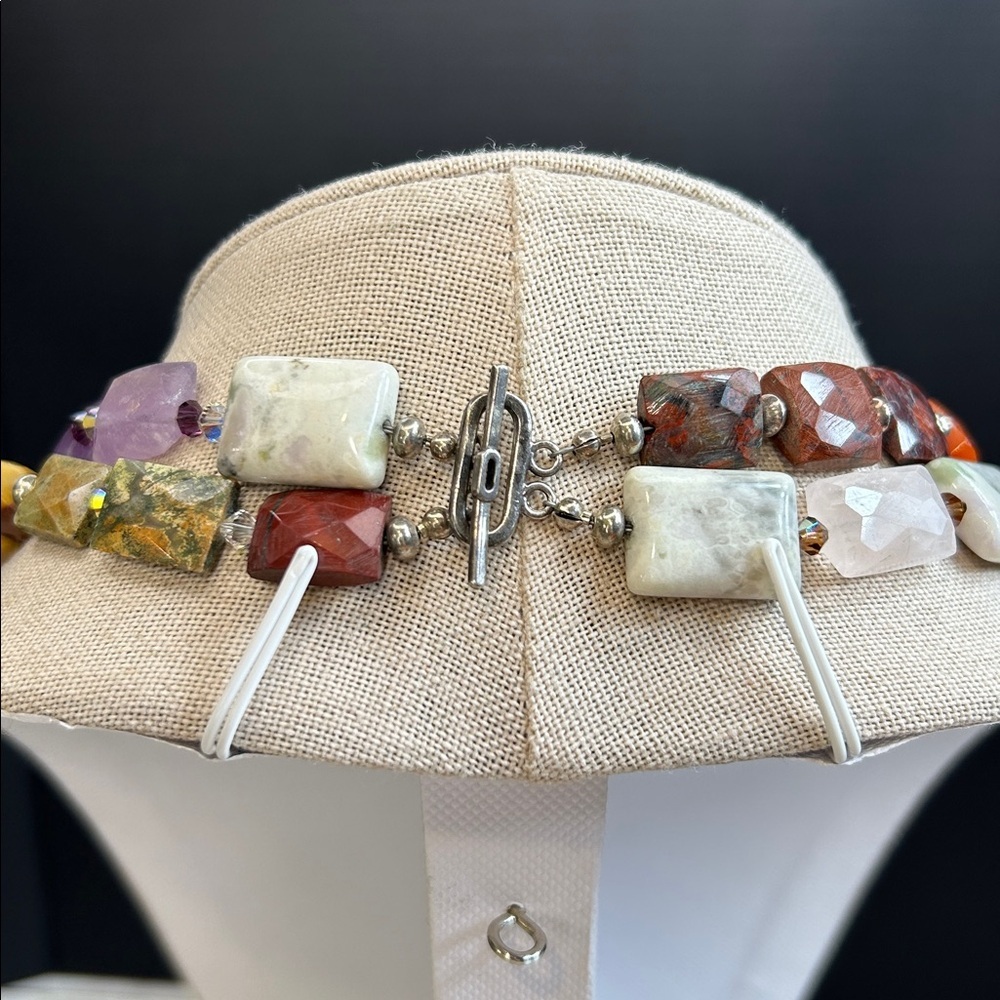 Multicolor 925 Sterling and Gemstone Necklace - Picture 6 of 9
